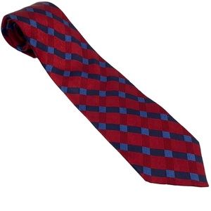 Croft & Barrows 💯% Silk Red & Blue Tie
